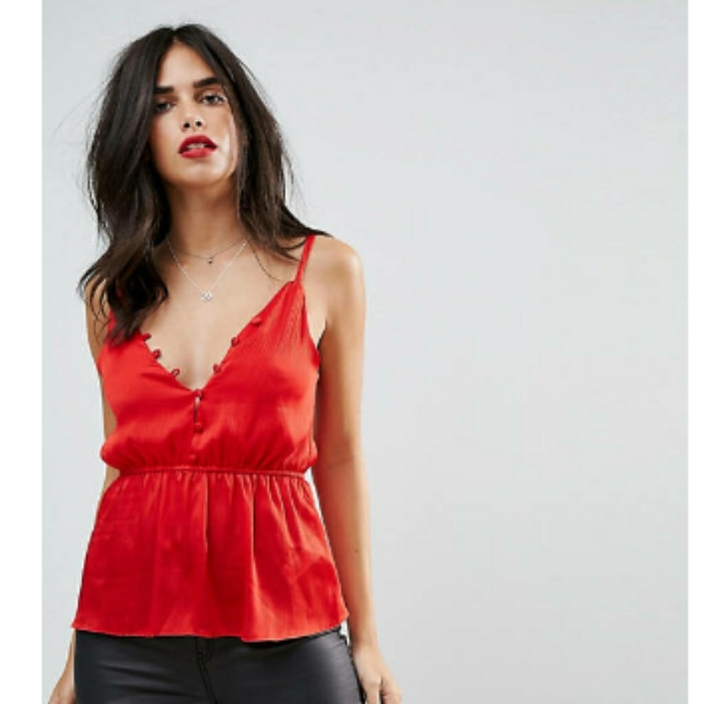 Satin Red Cami
